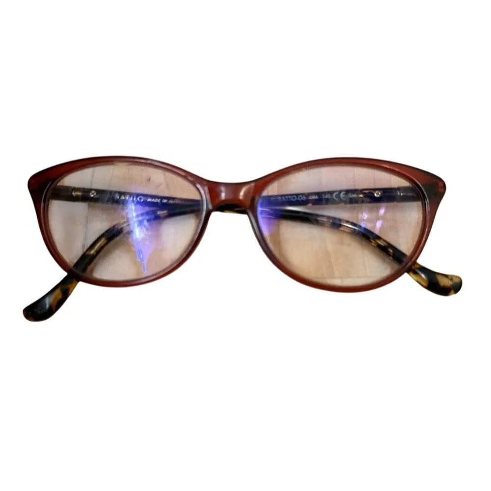 Safilo Buratto 06 C9A Red Cat Eye Eyeglass Frames Full Rim 51‑16‑140 Italy